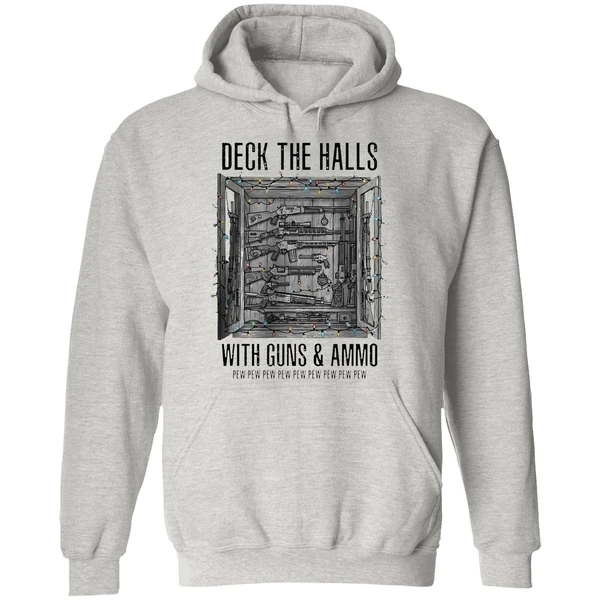 Deck The Halls With Guns And Ammo Pew Pew Pew Pew Pew Hoodie - Image 9