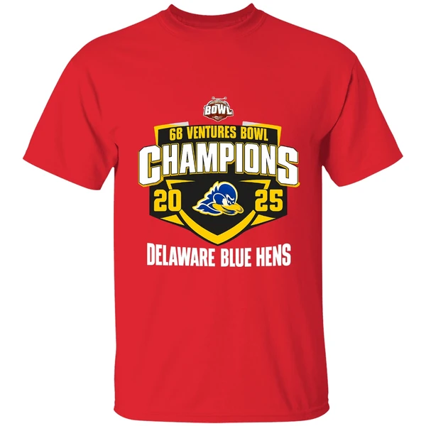 Delaware Blue Hens 2025 68 Ventures Bowl Champions Mascot Shirt - Image 7