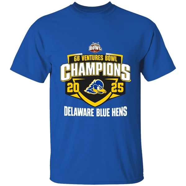 Delaware Blue Hens 2025 68 Ventures Bowl Champions Mascot Shirt - Image 8