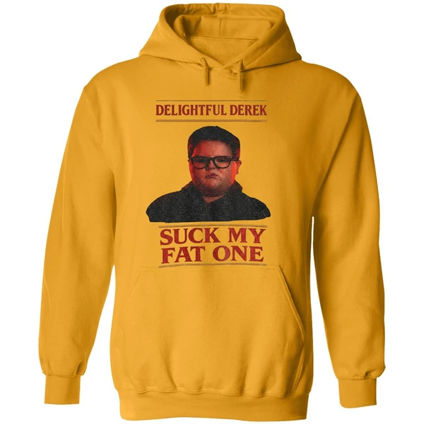 Delightful Derek Christmas Stranger Things Suck My Fat One Hoodie