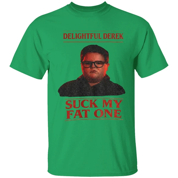 Delightful Derek Christmas Stranger Things Suck My Fat One Shirt - Image 2