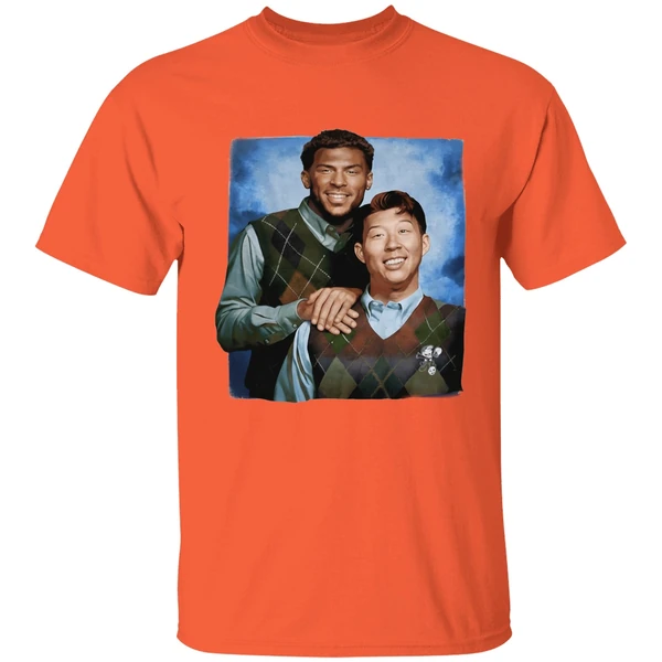 denis bouanga and son heung min los angeles fc step brothers shirt orange