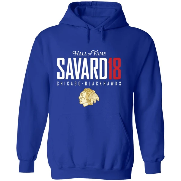 Denis Savard 18 Hall Of Fame Chicago Blackhawks Hoodie - Image 7