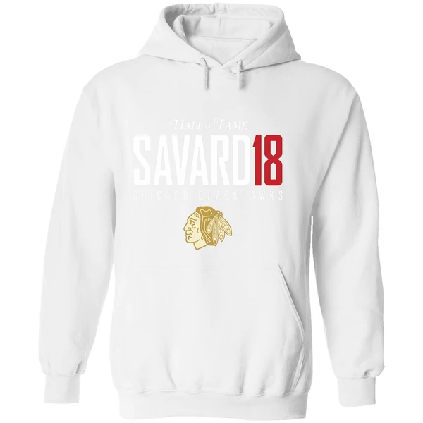 Denis Savard 18 Hall Of Fame Chicago Blackhawks Hoodie - Image 8