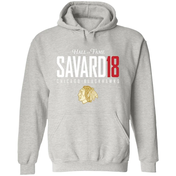 Denis Savard 18 Hall Of Fame Chicago Blackhawks Hoodie - Image 9