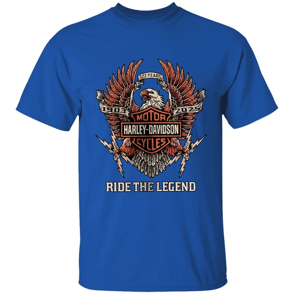 Denver Broncos 122 Years Harley Davidson Ride The Legend Logo Shirt - Image 8