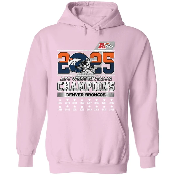 Denver Broncos 2025 Afc West Division Champions Helmet Name Roster Hoodie - Image 5