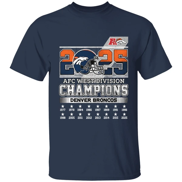 Denver Broncos 2025 Afc West Division Champions Helmet Name Roster Shirt - Image 5