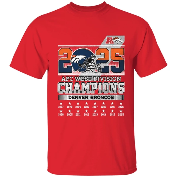 Denver Broncos 2025 Afc West Division Champions Helmet Name Roster Shirt - Image 7