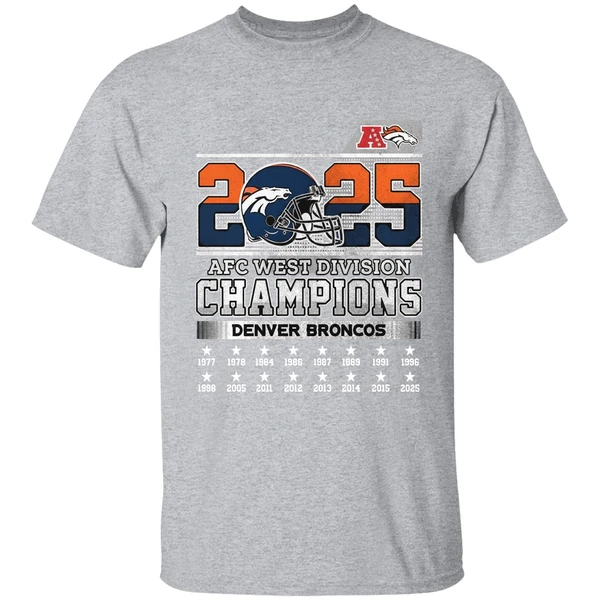 Denver Broncos 2025 Afc West Division Champions Helmet Name Roster Shirt - Image 9