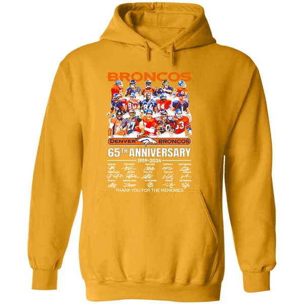 Denver Broncos 65th Anniversary 1959 2024 Thank You For The Memories Hoodie