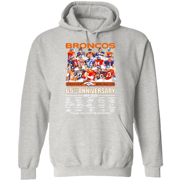 Denver Broncos 65th Anniversary 1959 2024 Thank You For The Memories Hoodie - Image 9