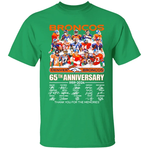 Denver Broncos 65th Anniversary 1959 2024 Thank You For The Memories Shirt - Image 2