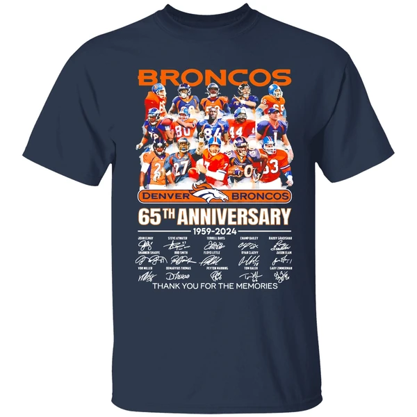 Denver Broncos 65th Anniversary 1959 2024 Thank You For The Memories Shirt - Image 5