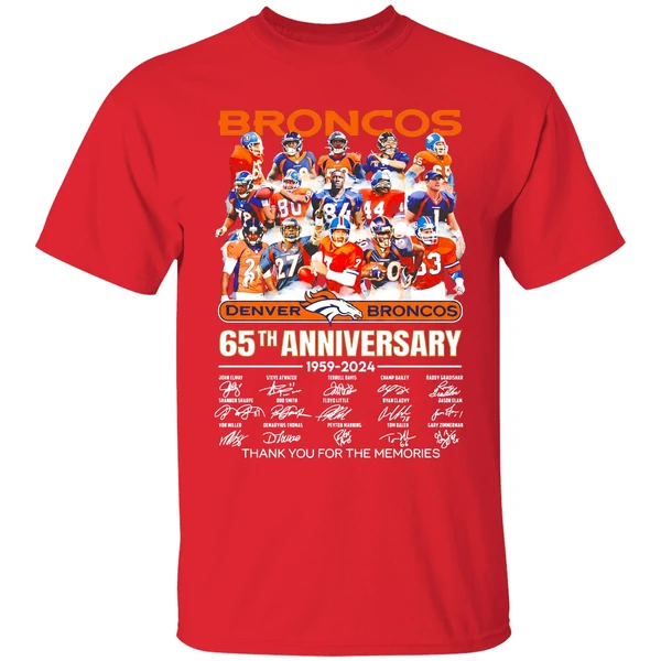 Denver Broncos 65th Anniversary 1959 2024 Thank You For The Memories Shirt - Image 7