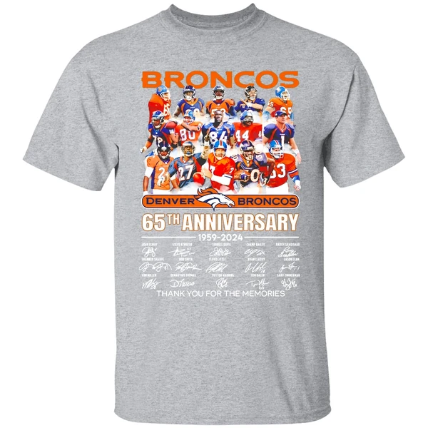 Denver Broncos 65th Anniversary 1959 2024 Thank You For The Memories Shirt - Image 9