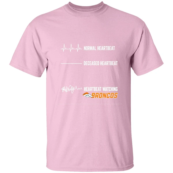 Denver Broncos Football Nfl Normal Heartbeat Deceased Heartbeat Heartbeat Watching Shirt - Image 2