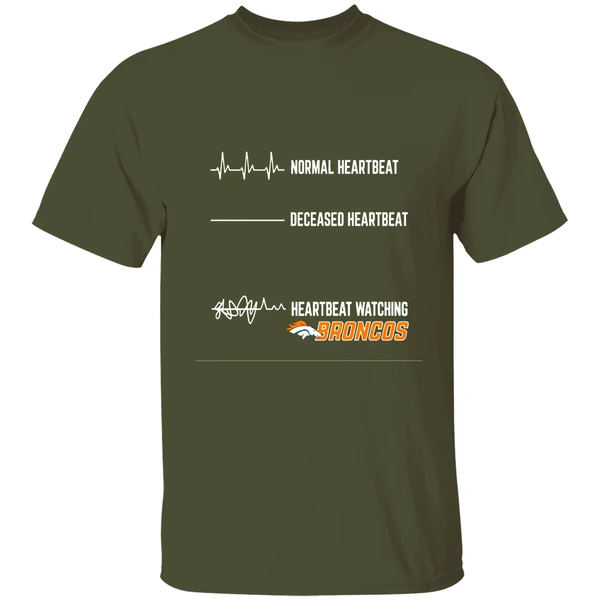 Denver Broncos Football Nfl Normal Heartbeat Deceased Heartbeat Heartbeat Watching Shirt - Image 3