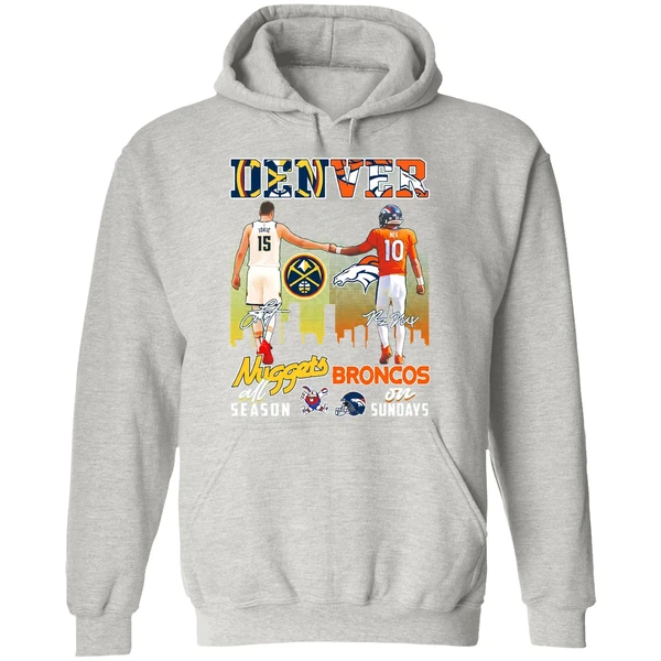 Denver Nuggets All Season And Broncos On Sundays Hoodie - Image 9