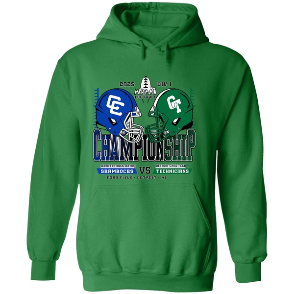 Detroit Catholic Central Shamrocks Vsdetroit Cass Tech Technicians 2025 Hoodie - Image 2