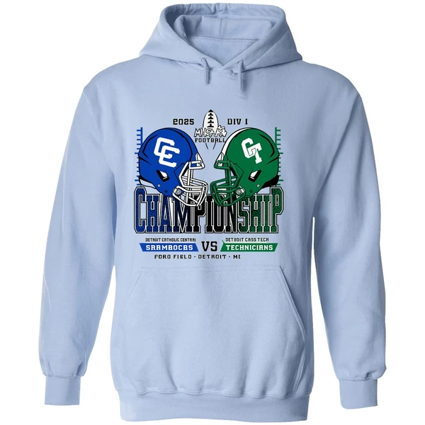Detroit Catholic Central Shamrocks Vsdetroit Cass Tech Technicians 2025 Hoodie - Image 4