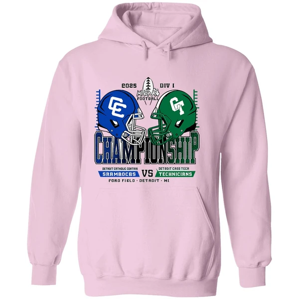 Detroit Catholic Central Shamrocks Vsdetroit Cass Tech Technicians 2025 Hoodie - Image 5