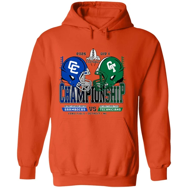 Detroit Catholic Central Shamrocks Vsdetroit Cass Tech Technicians 2025 Hoodie - Image 6