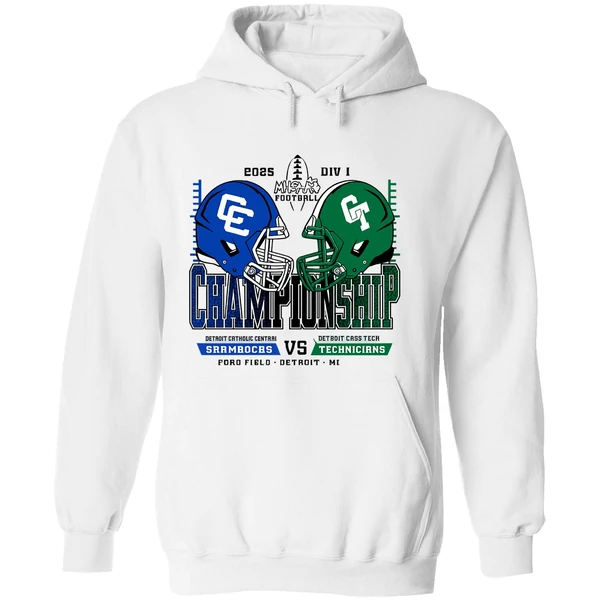 Detroit Catholic Central Shamrocks Vsdetroit Cass Tech Technicians 2025 Hoodie - Image 8