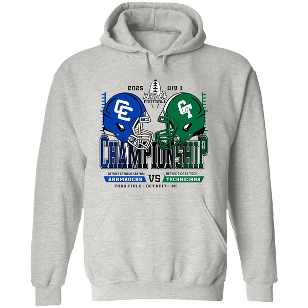 Detroit Catholic Central Shamrocks Vsdetroit Cass Tech Technicians 2025 Hoodie - Image 9