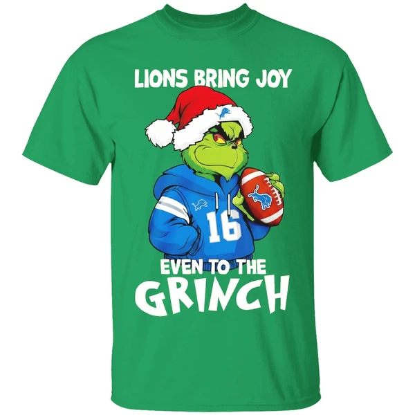 Detroit Lions Bring Joy Even To The Grinch Christmas Shirt - Image 2