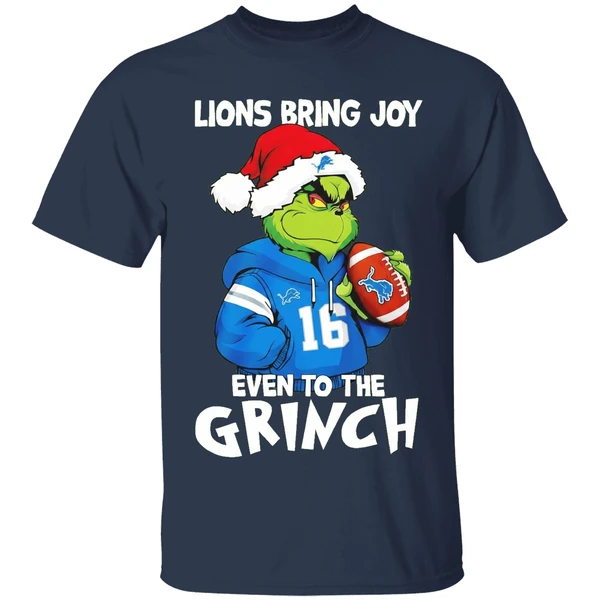 detroit lions bring joy even to the grinch christmas shirt navy
