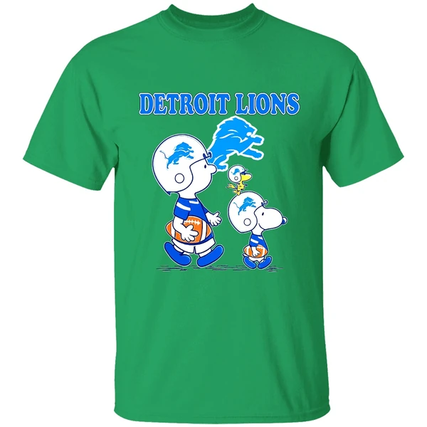 Detroit Lions Charlie Brown And Snoopy Shirt - Image 2