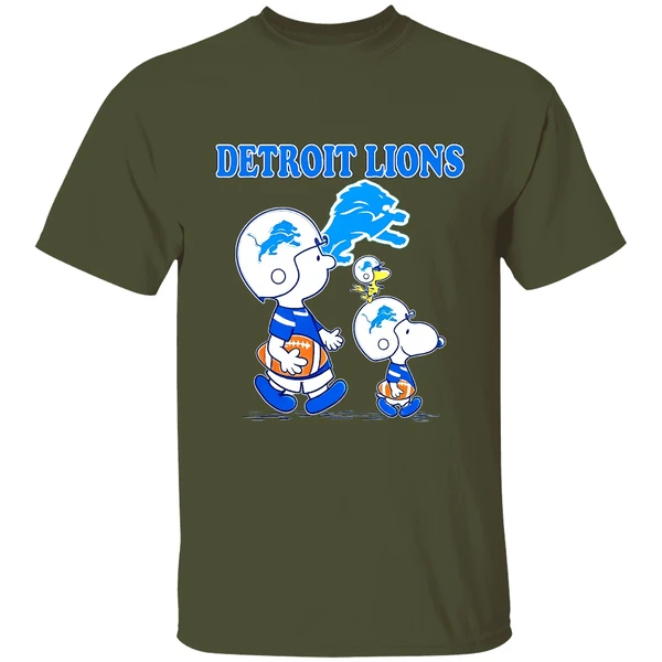 Detroit Lions Charlie Brown And Snoopy Shirt - Image 4
