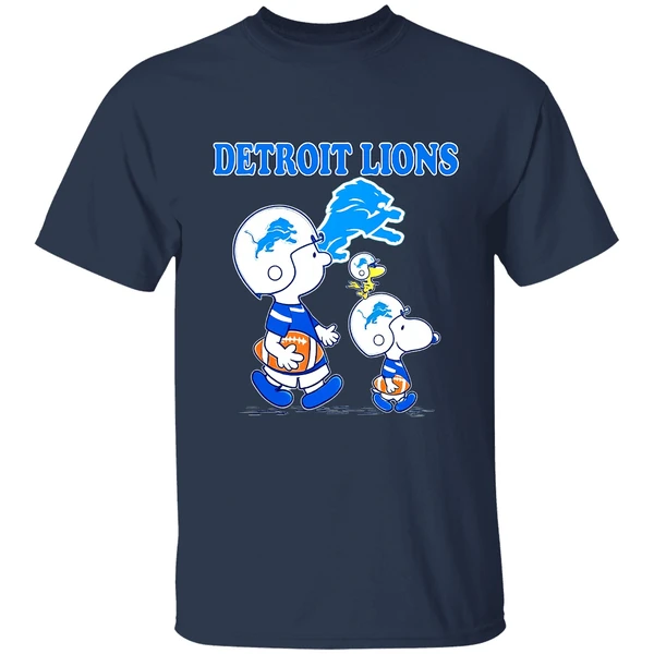 Detroit Lions Charlie Brown And Snoopy Shirt - Image 5