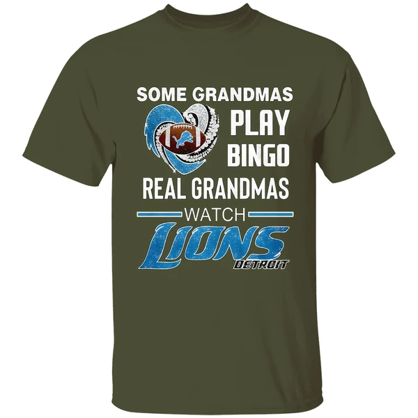 Detroit Lions Football Nfl Some Grandmas Play Bingo Real Grandmas Watch Shirt - Image 3