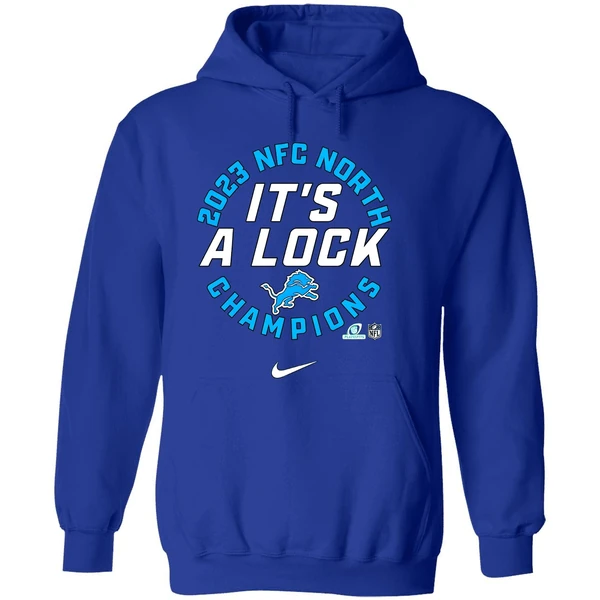 Detroit Lions Nfc North Division Champions Its A Lock Nike Hoodie - Image 7