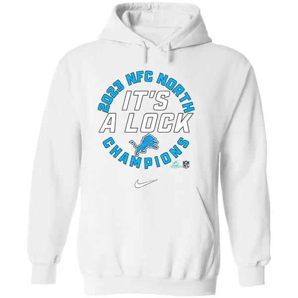 Detroit Lions Nfc North Division Champions Its A Lock Nike Hoodie - Image 8