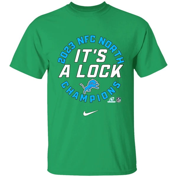 Detroit Lions Nfc North Division Champions Its A Lock Nike Shirt - Image 2