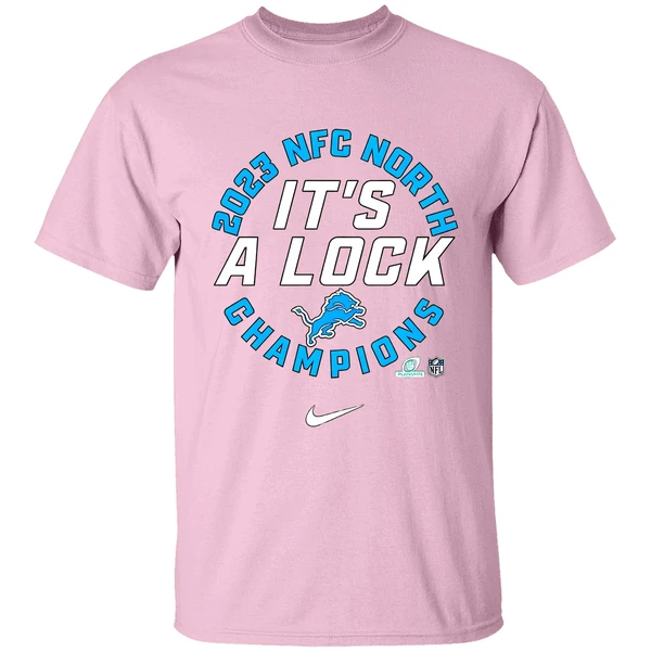 Detroit Lions Nfc North Division Champions Its A Lock Nike Shirt - Image 3