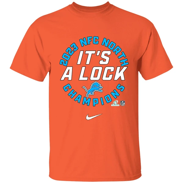 Detroit Lions Nfc North Division Champions Its A Lock Nike Shirt - Image 6