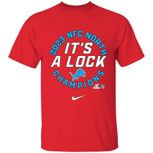 Detroit Lions Nfc North Division Champions Its A Lock Nike Shirt - Image 7