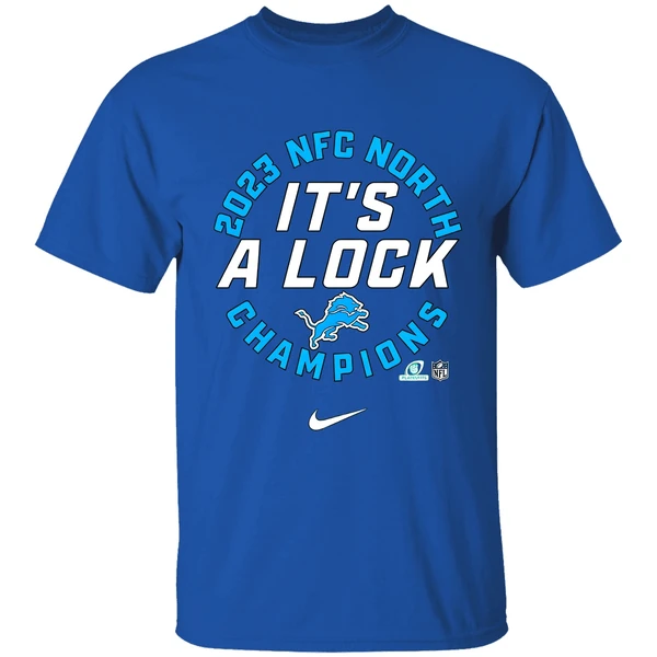 Detroit Lions Nfc North Division Champions Its A Lock Nike Shirt - Image 8