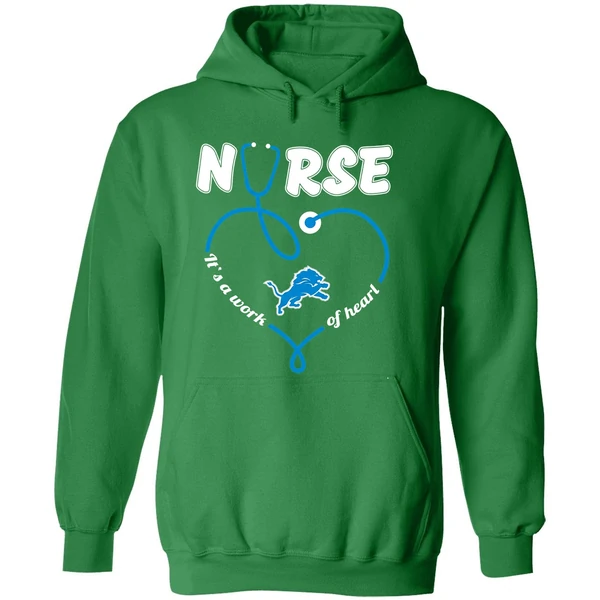 Detroit Lions Nurse Its A Work Of Heart Hoodie - Image 2