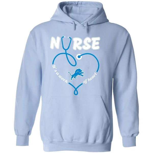 Detroit Lions Nurse Its A Work Of Heart Hoodie - Image 4