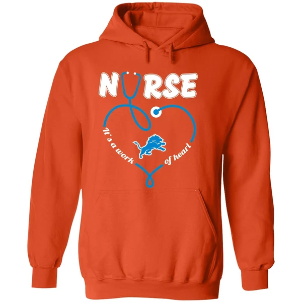 Detroit Lions Nurse Its A Work Of Heart Hoodie - Image 6
