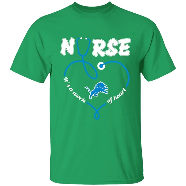 Detroit Lions Nurse Its A Work Of Heart Shirt - Image 2