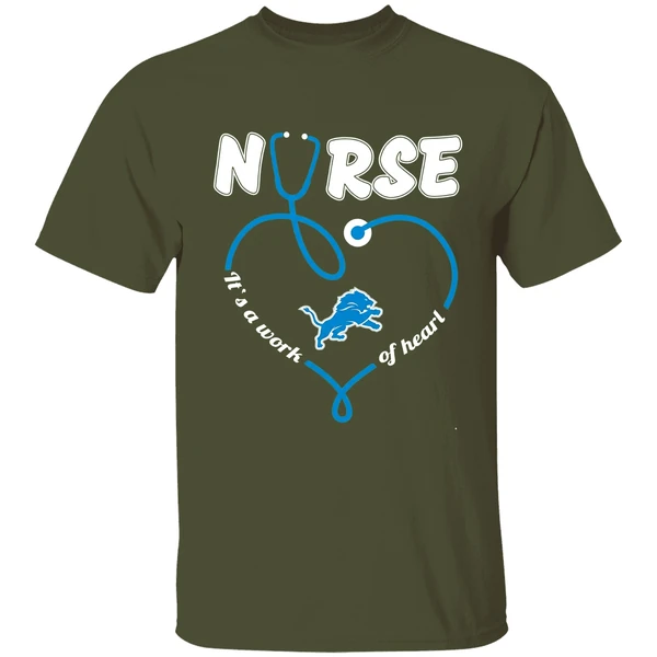 Detroit Lions Nurse Its A Work Of Heart Shirt - Image 4