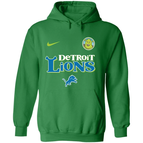 Detroit Lions Shrek 2025 Nfl Beware Ogre Christmas Hoodie - Image 2