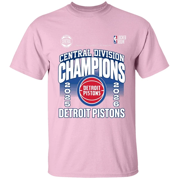 detroit pistons the central division champions 2026 shirt lightpink