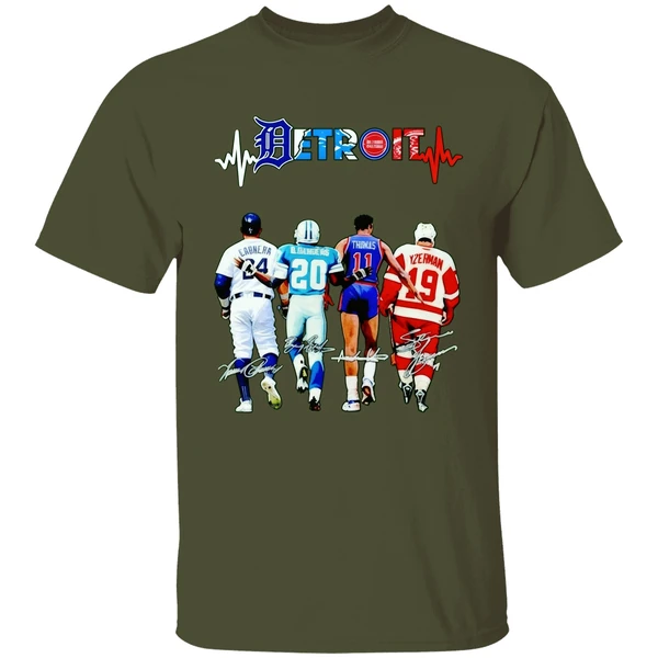 Detroit Sports Teams Cabrera Bsanders Thomas And Yzerman Signature Shirt - Image 3